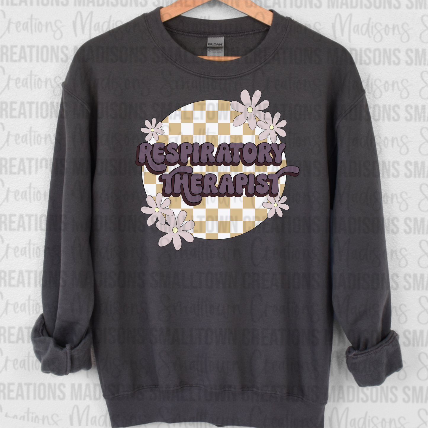 Retro Floral Checkered RT  Crew