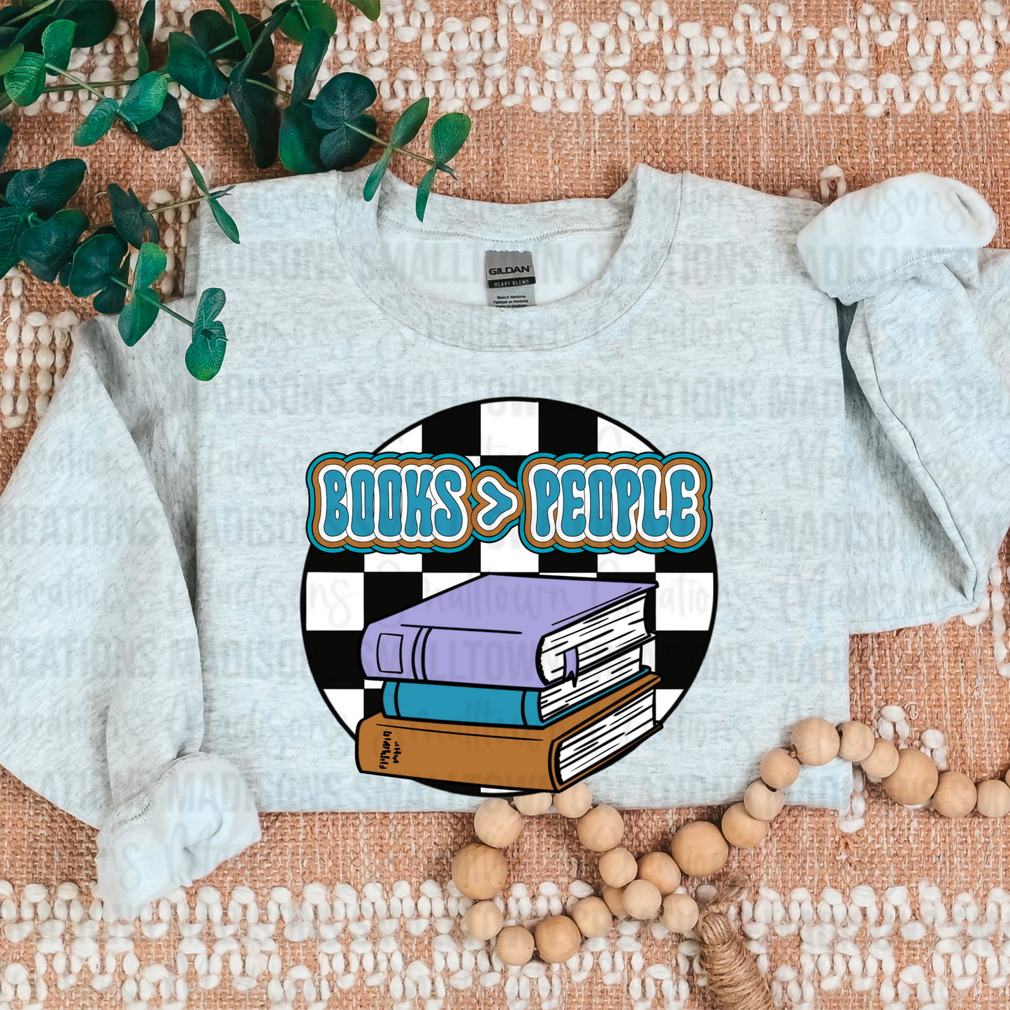 Books > People Crewneck Checkered