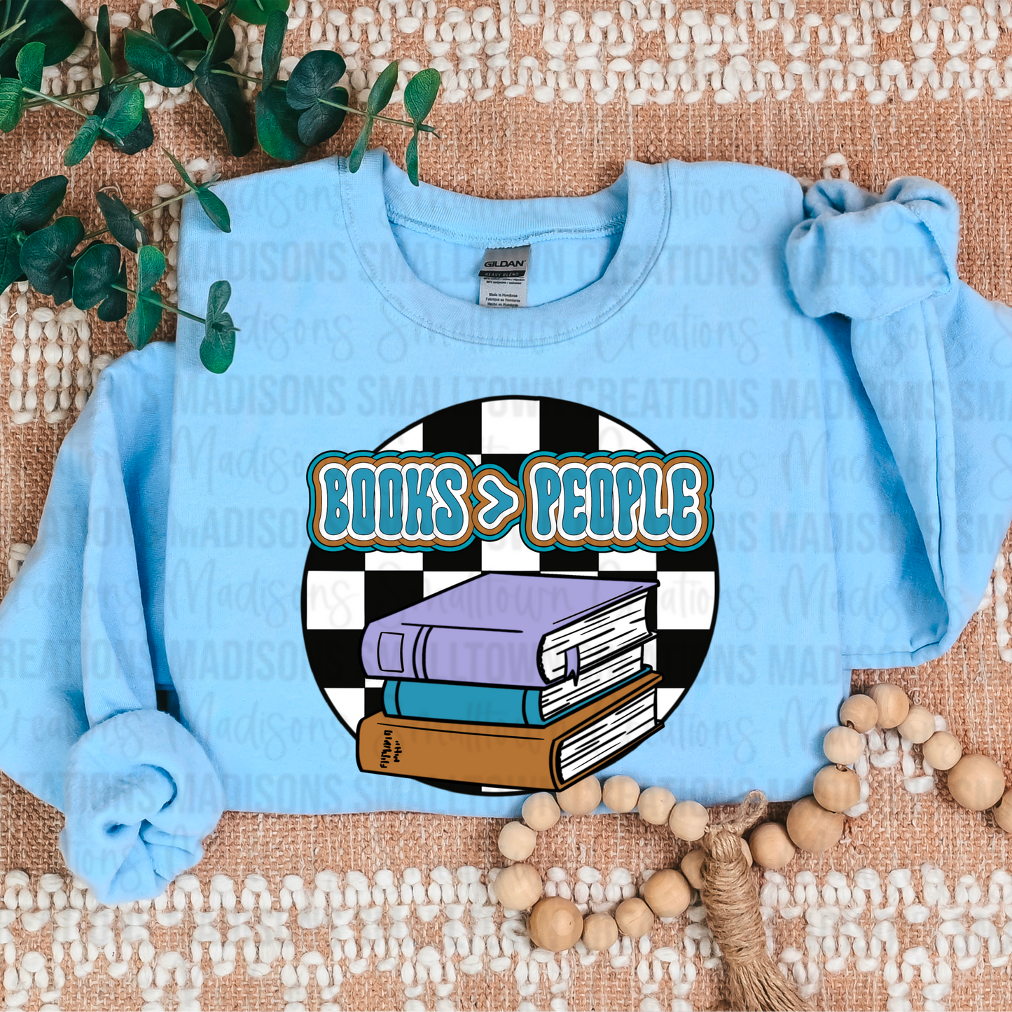 Books > People Crewneck Checkered