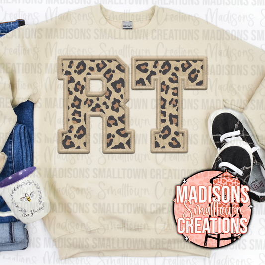 FAUX EMBROIDERY Leopard RT Crew